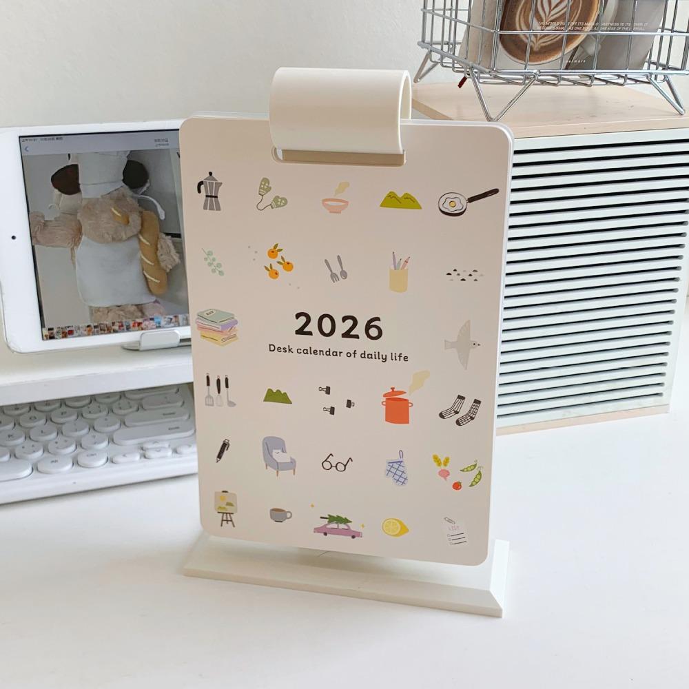 Cartoon Cartoon Desk Planner Page Flipping 2026 Cute Student Calendar 2026 Desk Calendar Office