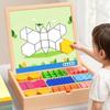 Creative Magnetic Geometric Puzzle Blocks Set Wooden Puzzles Kindergarten Classic Educational Montessori Tangram Toys for Kids
