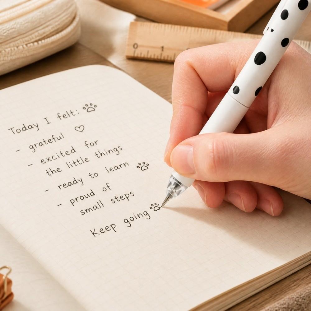 Anti Slip Silicone Grip Kawaii Puppy Pen 0.5mm ST Tip Creative Writing Pen School Supplies