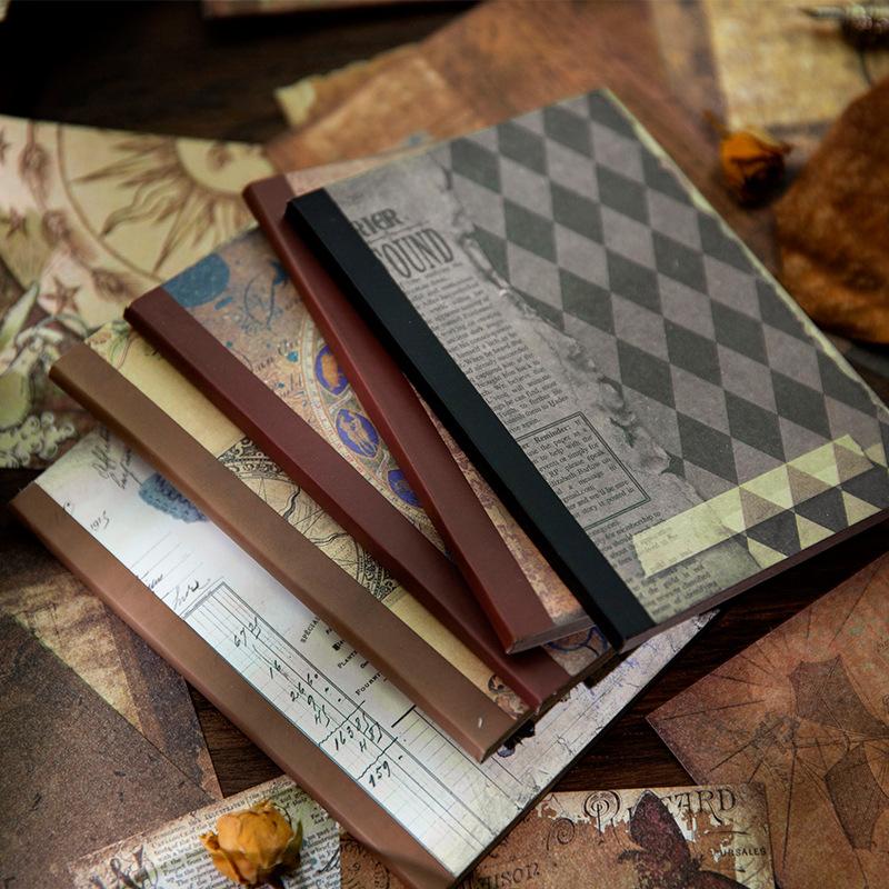 40Pcs Vintage Double-Sided Material Paper DIY Scrapbook Crafts Decorative Paper for Journal Album Diary Craft Supplies