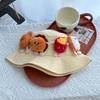 Wide-Brimmed Hamburger Fisherman Hat Breathable Cartoon Sunshade Hat Sunscreen Basin Cap  Spring