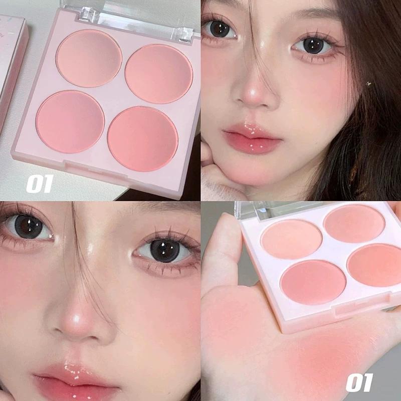 2026 New Popular Four-Color Blush Palette Genuine Official Flagship Store Blush Pink Purple Highlighter Contouring Three-In-One
