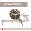 Folding Sun Lounger Set of 2 with Canopy, Reclining Sunbed with 4-Position Adjustable Backrest, 600D Oxford Cloth