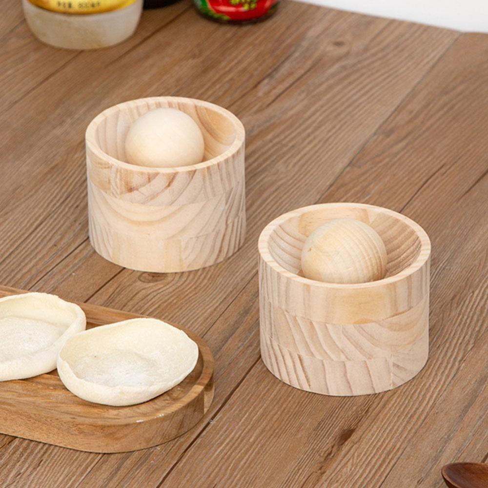 Wooden Wood Dumpling Skin Maker Round Shaped Dough Pressing Tool  Kitchen Baking Accessories