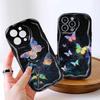 For Honor 90 Lite P30 Pro Infinix Hot 30 40 40i 40 Pro Smart 8 Pro Vivo V29e V30e Dreamy Colorful Butterflies Wavy Edge Soft Silicone Phone Case