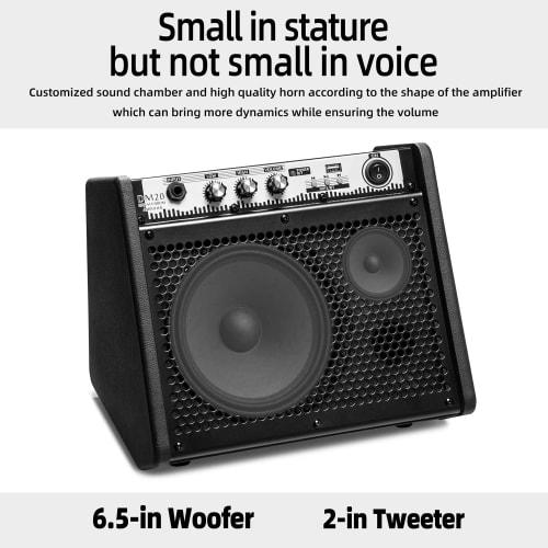 Coolmusic DM20 20W BT Personal Monitor Amplifier for Electric Drum Amplifiers, Keyboards, and Acoustic Guitar