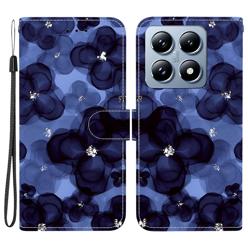 Для Xiaomi 14T Чехол-кошелек с принтом, кожаная подставка, чехол для телефона с ремешком