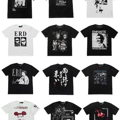 ERD Меланхолия Модный Бренд Второе поколение Портрет Хай-стрит Принт Свободная Мужская Футболка Ретро Круглый Вырез Короткий Рукав