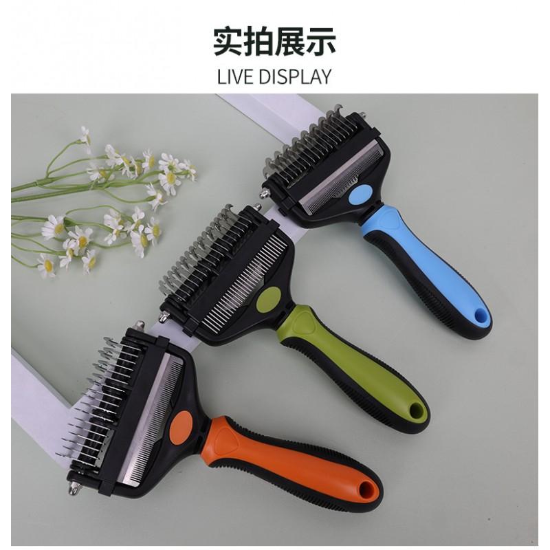 Pet Dematting Comb With Metal Teeth Dogs Cats Detangling Grooming Brush Floating Hair Removal Tool