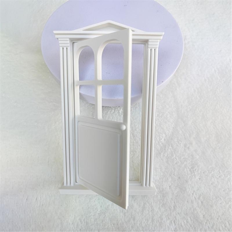 Retro Style 1/12 Scale Dollhouses Bathroom Classical Door Bathroom For DIY Room Decorations