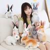 Kids Birthday Kawaii Rabbit Plush Toy Simulation Long Ears Rabbit Lifelike Animal Stuffed Doll Toys