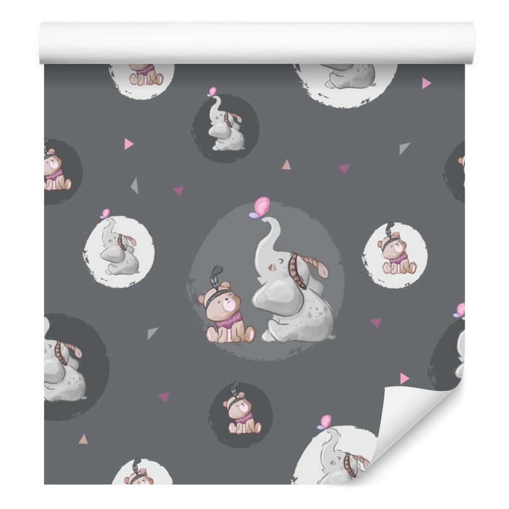 Teddy bears and elephants wallpaper for living room and bedroom 50x1000