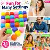 24PCS Flour Filled Stress Cube TPR Sensory Stress Toy Dough Filling Squeeze Fidget Toy  School