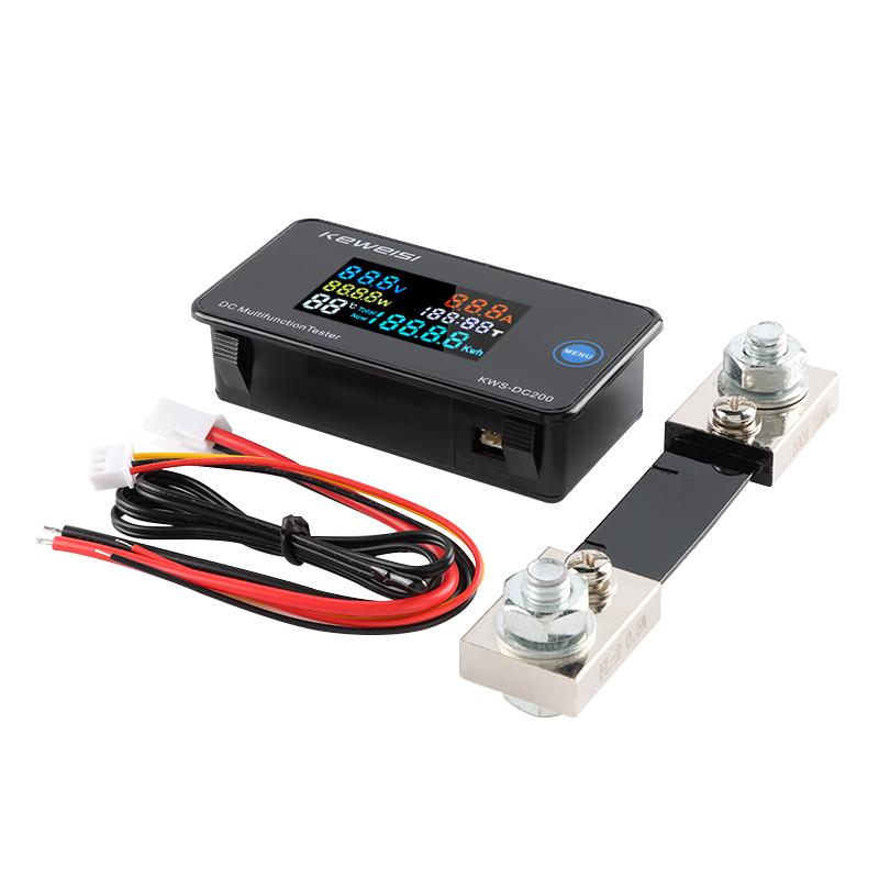 KWS-DC200 Digital Voltmeter 0-200V Voltage Seven Functions Power Energy Meter LED Color Display Wattmeter 0-10/50/100A
