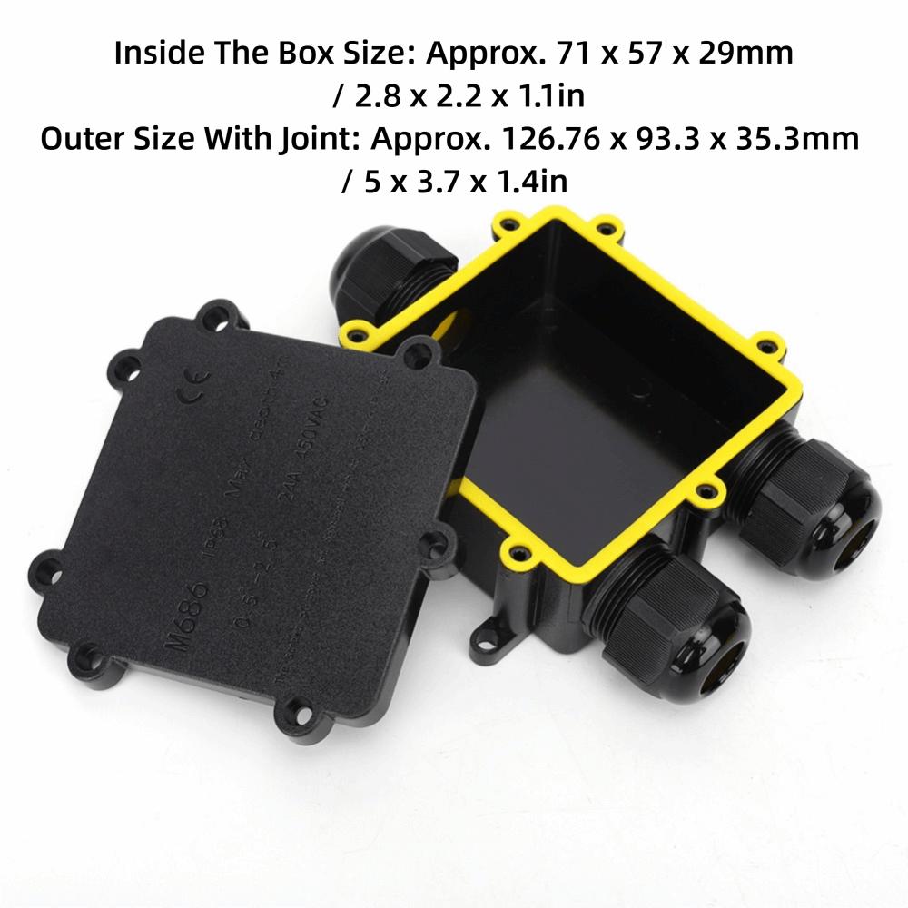 Splice Box M686 Junction Box 3-Way IP68 Junction Box Waterproof Y Type Cable Ø4-14mm Terminal Box Extension Use