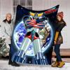 1pc UFO Robot Grendizer2 Theme Blanket - Digital Print, Polyester, Cozy for All Seasons, Perfect for Outdoor, Camping, and Travel