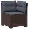 4 Seater Garden Sofa with Cushions Rattan Look PP Brown