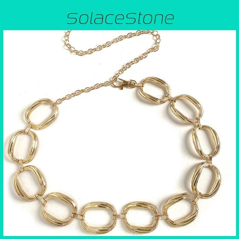 Модная цепочка на талию для женщин с металлическим геометрическим узором и классическим стилем