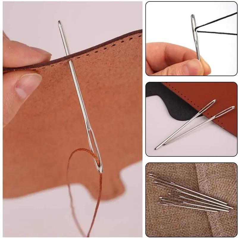 50pcs Large Eye Hand Sewing Needles 3 Sizes Blunt and Pointed Tips Multipurpose Tools for Embroidery Stitching Craft Accessories