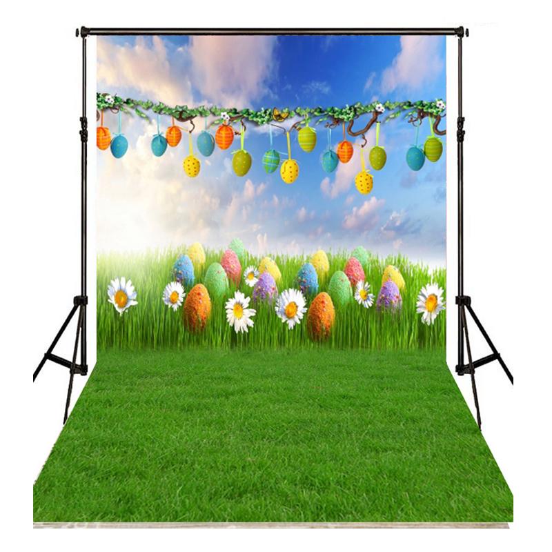 Пасхальный фон для вечеринки, фон для фотосъемки, кролик, цветные яйца, реквизит для детской фотостудии