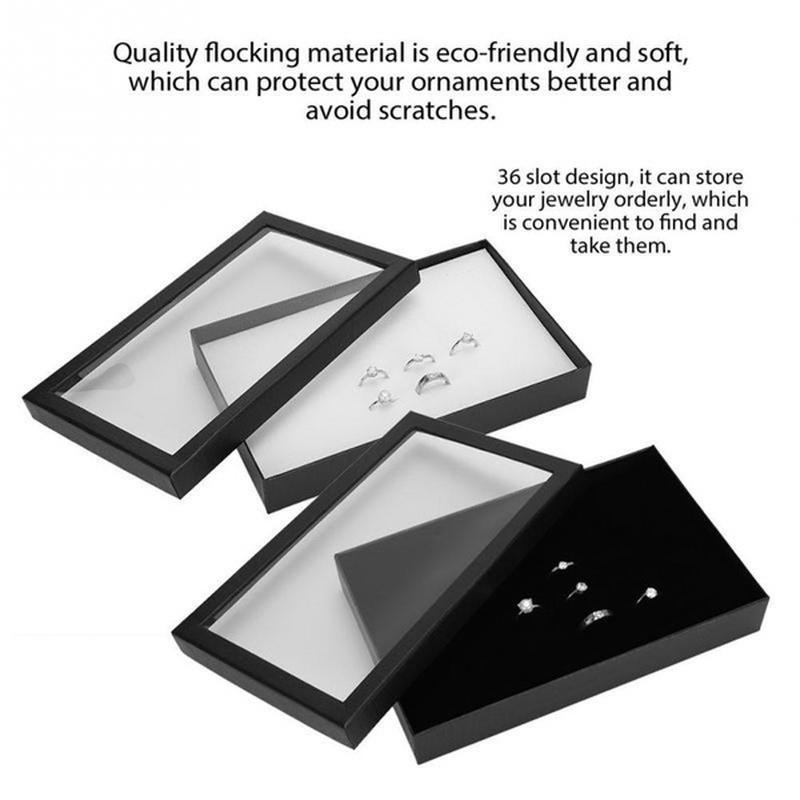 Флокированный держатель для ювелирных изделий на 100 слотов, кольца, серьги, подвеска, коробка для хранения драгоценностей, витрина-органайзер, 1 шт.