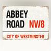 Винтажная металлическая табличка Abbey Road NW8 Железный декор для стены с текстом ABBEY ROAD NW8 CITY OF WESTMINSTER Потертый вид для улицы