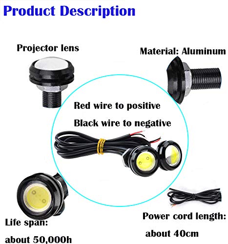 CTRICALVER High Power 18mm 9W Eagle Eye LED Light, Car