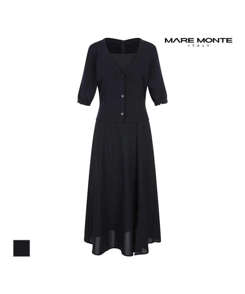 Вязаное комбинированное платье MAREMONTE_M245Mop39P0