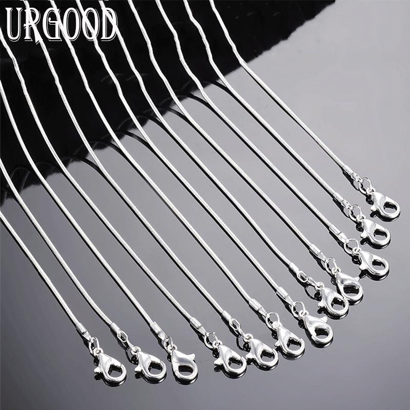 Стерлинговое серебро 925 пробы, 5 штук, 40-75 см, 1,2 мм, ожерелье-цепочка в виде змеи, модные украшения