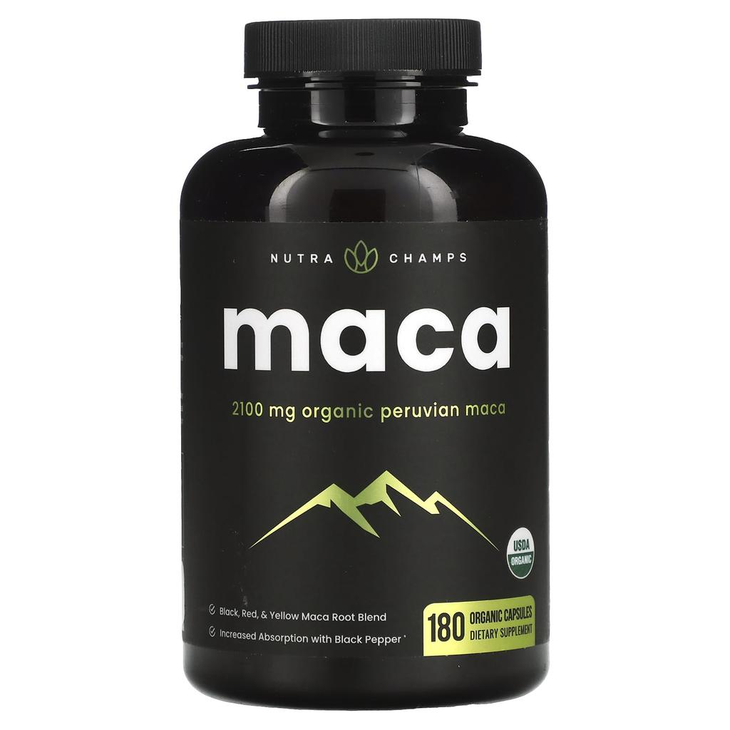 NutraChamps Maca, 2,100 Mg, 180 Organic Capsules (700 Mg Per Capsule)