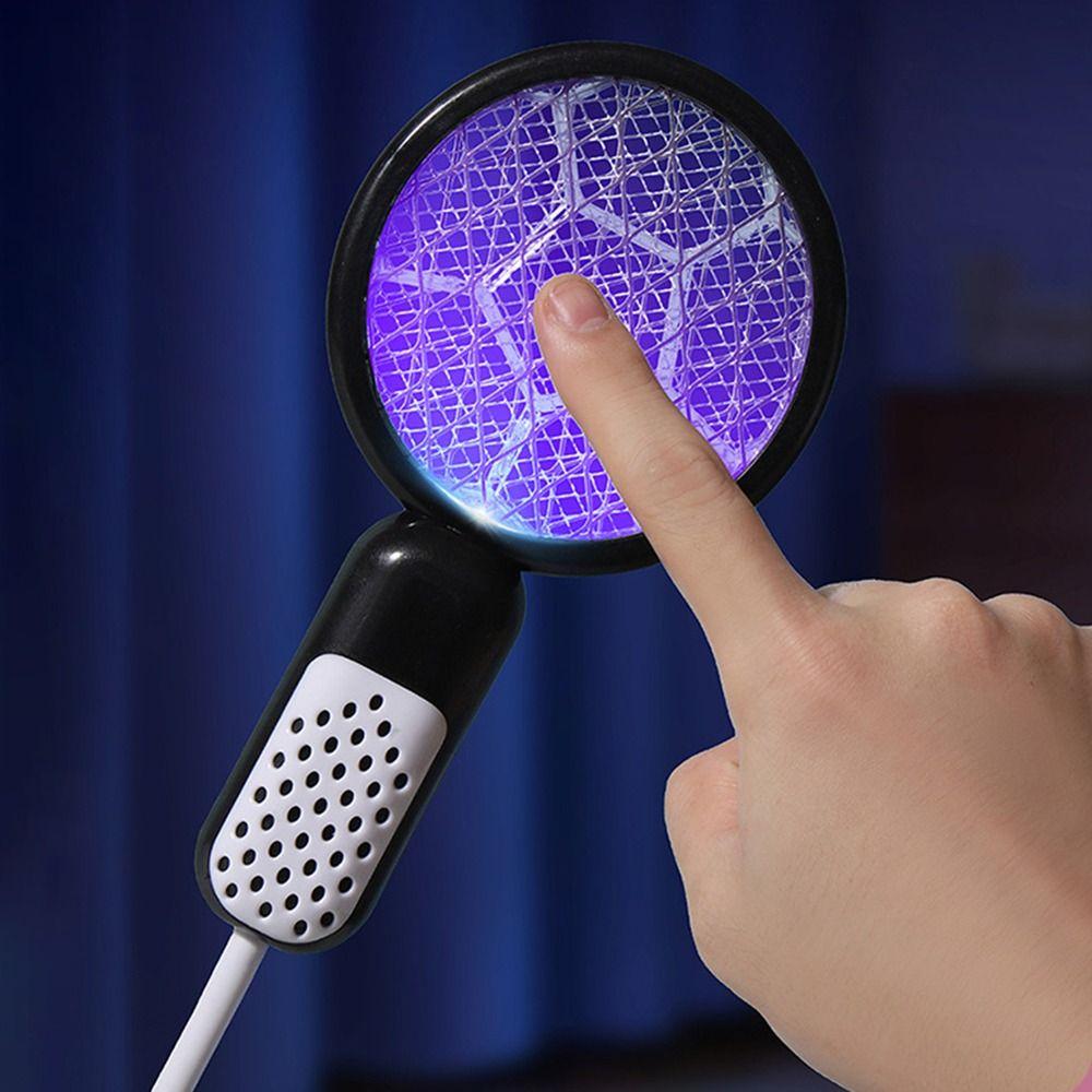 UV Light Insect Racket Mini Fly Bug Zapper Physical Mosquito Trap Racket  Camping