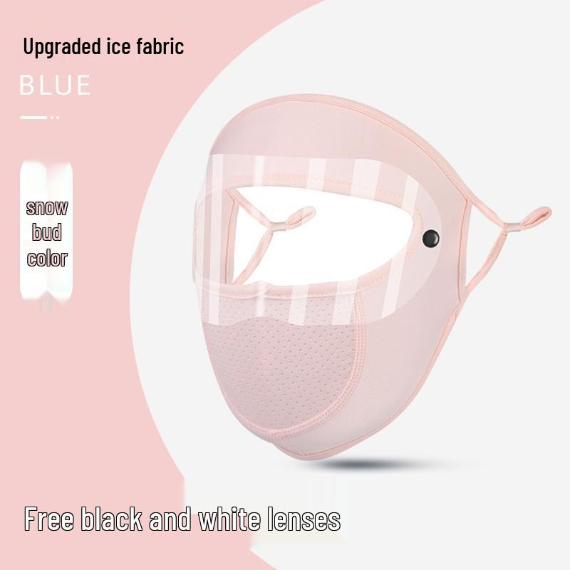 Women's Full Face Anti-UV Facekini with Neck Protection - Summer 2025 Ice Silk Sunshade Mask