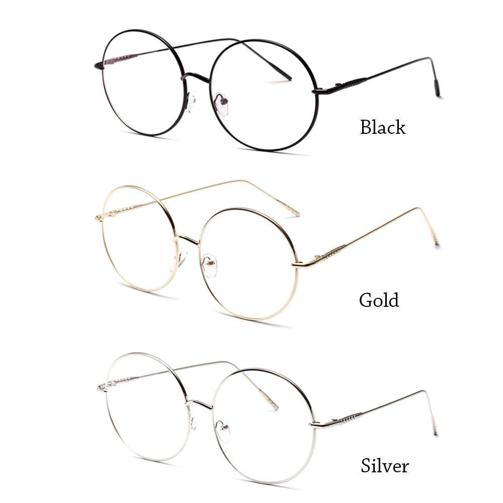 Fashion Round Glasses Women Men Metal Vintage Glasses Oversized Glasses Optical Eyeglass Frame Spectacles Eyeglasses