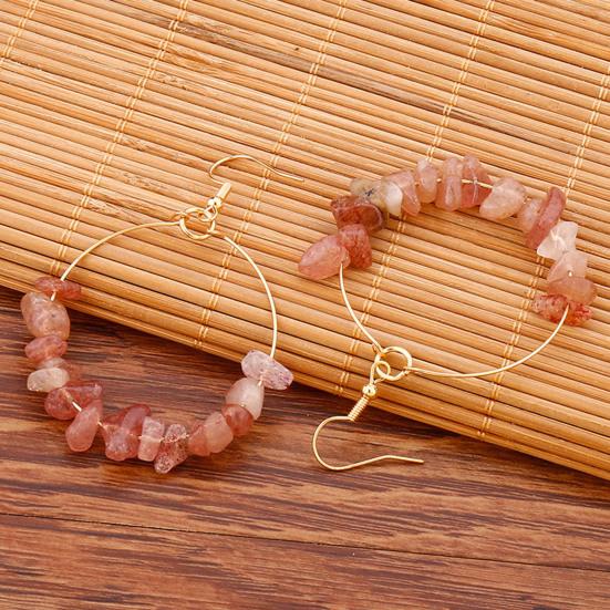 1 пара женских серег с крючком, нерегулярные большие серьги из натурального камня с гальваническим покрытием, круглые украшения для ушей, ювелирные изделия