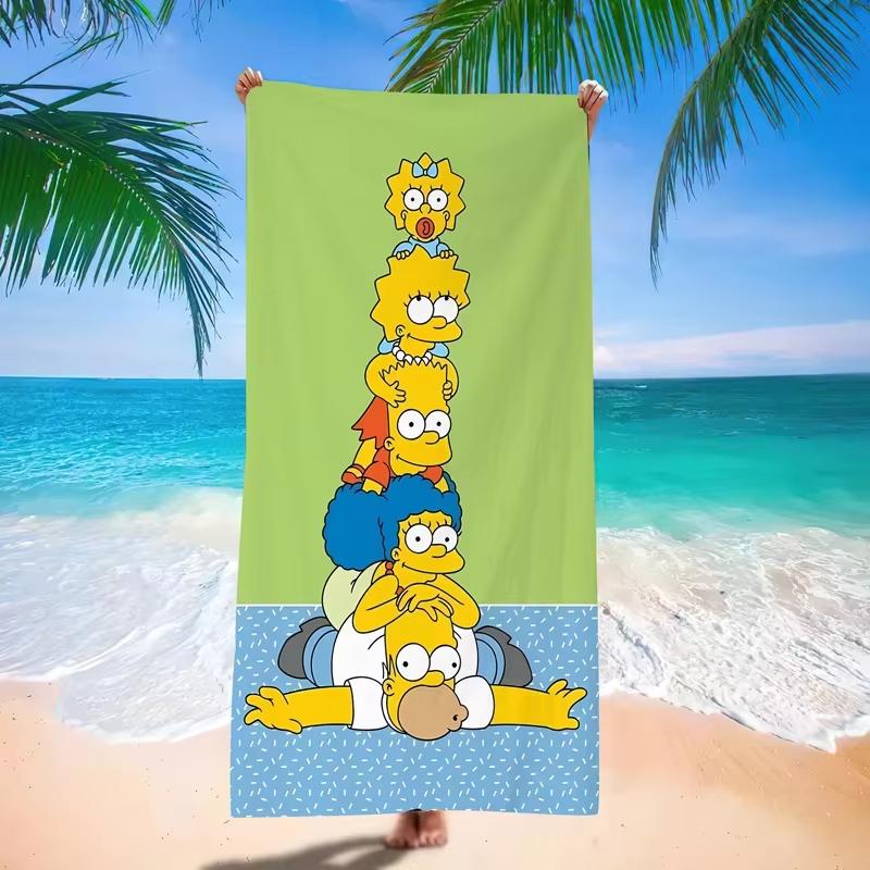 1pc Anime T-The S-Simpsons Family Cartoon Aesthetic Beach Towel Ultra Absorbent Cool Room Stuff Bath Towel Swimming Outdoor