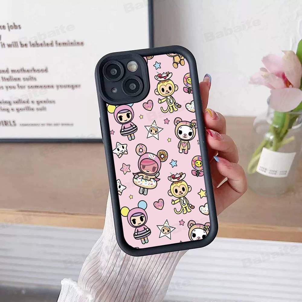 Япония Tokidoki Для IPhone 17 Pro Max 16 15 14 13 12 11 Plus Черный Мягкий Чехол для Телефона