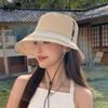 Spring and Summer New Solid Color Casual Hat Women's Outdoor Large Brim Sunscreen Visor, Small Face Versatile Bucket Hat