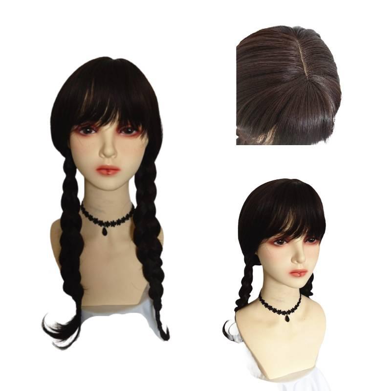 Halloween Wednesday Addams The Addams Family Hair Weaving Girl Wig