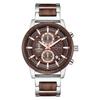 Luxury Mixed Alloy Wood Mens Watch Chronograph Stopwatch Quartz Analog Wrist Watch Vintage Large Dial Waterproof Wooden Wristwatch