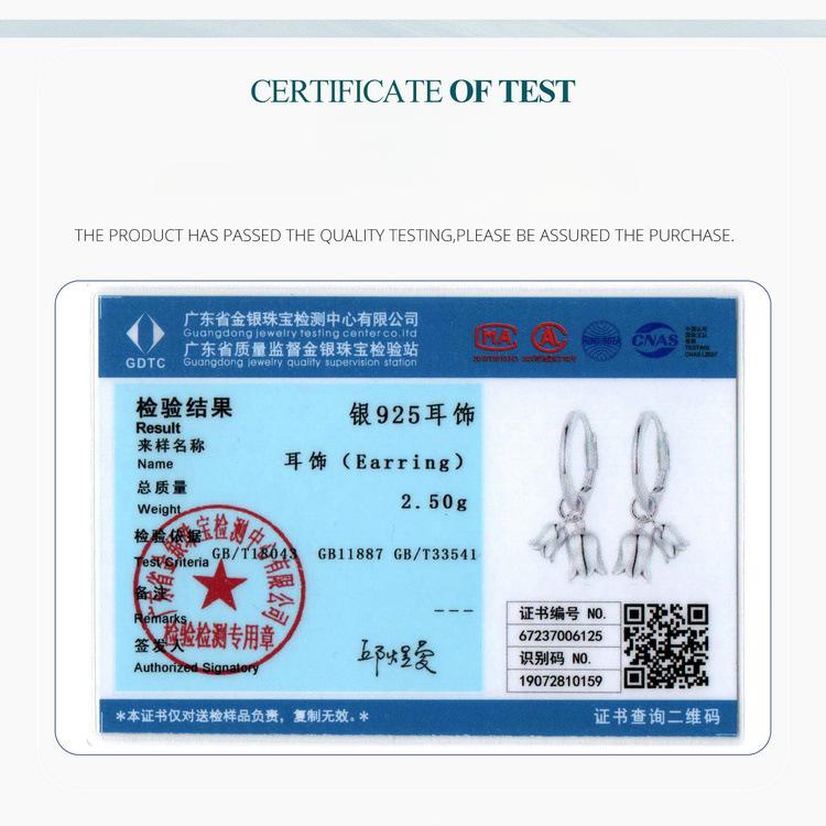 Серьги-кольца из стерлингового серебра 925 пробы с цветком ландыша для женщин, элегантные и благородные серьги-цветы