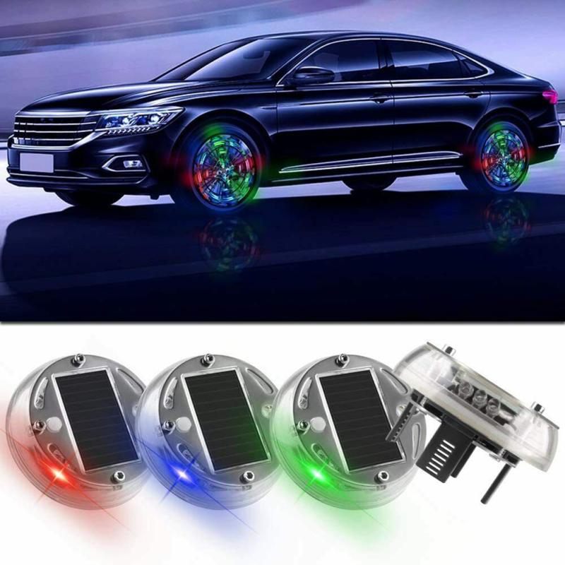 Solar Energy Auto Flash Led Tire Light Car Wheel Hub Lamp Colorful Strobe Light Modified Accessories
