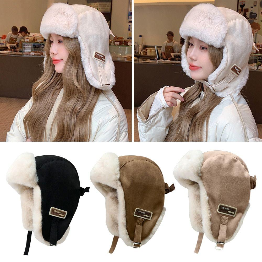 Thick Bomber Hat Warm Ushanka Fur Hat Outdoors Winter Cap for Men Women