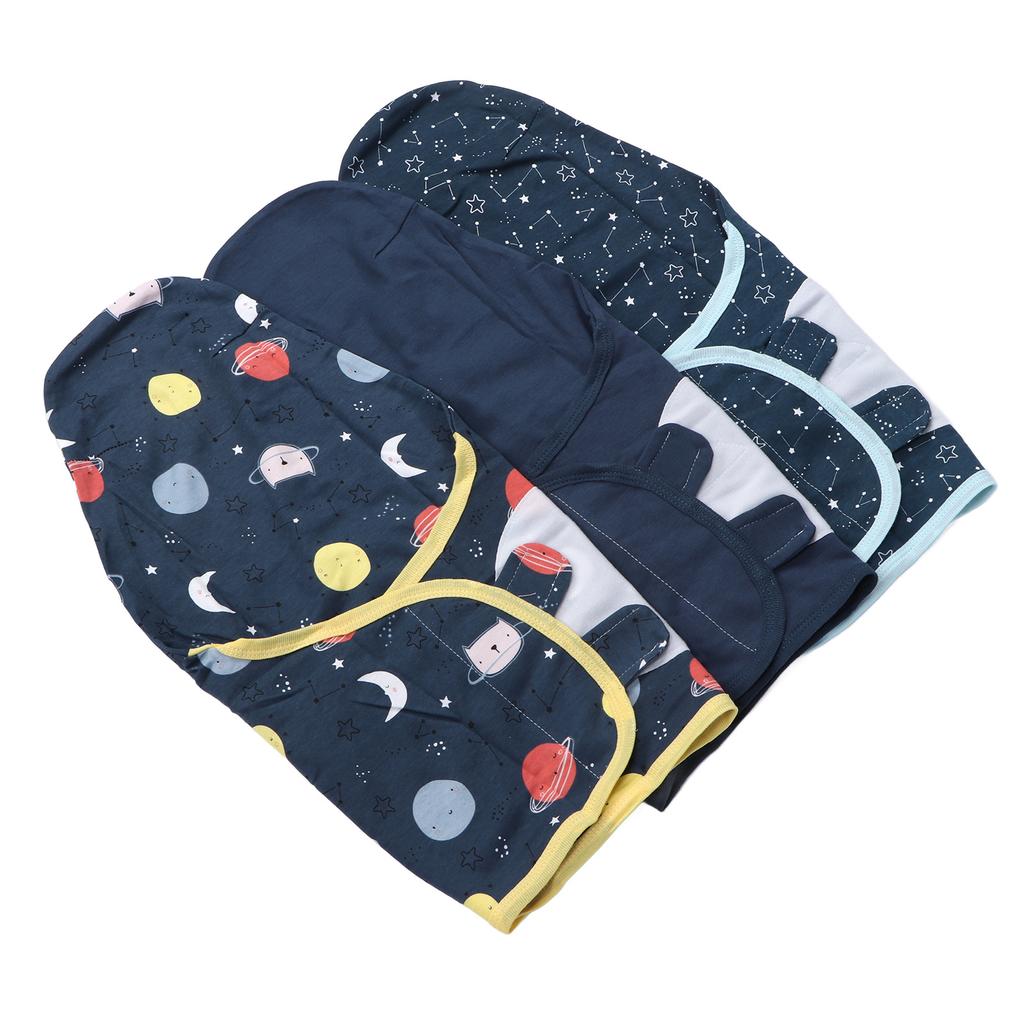 3pcs Baby Swaddle Sleep Sacks Cotton Swaddle Blanket for 0 To 2 Months Old Newborn Outer Space