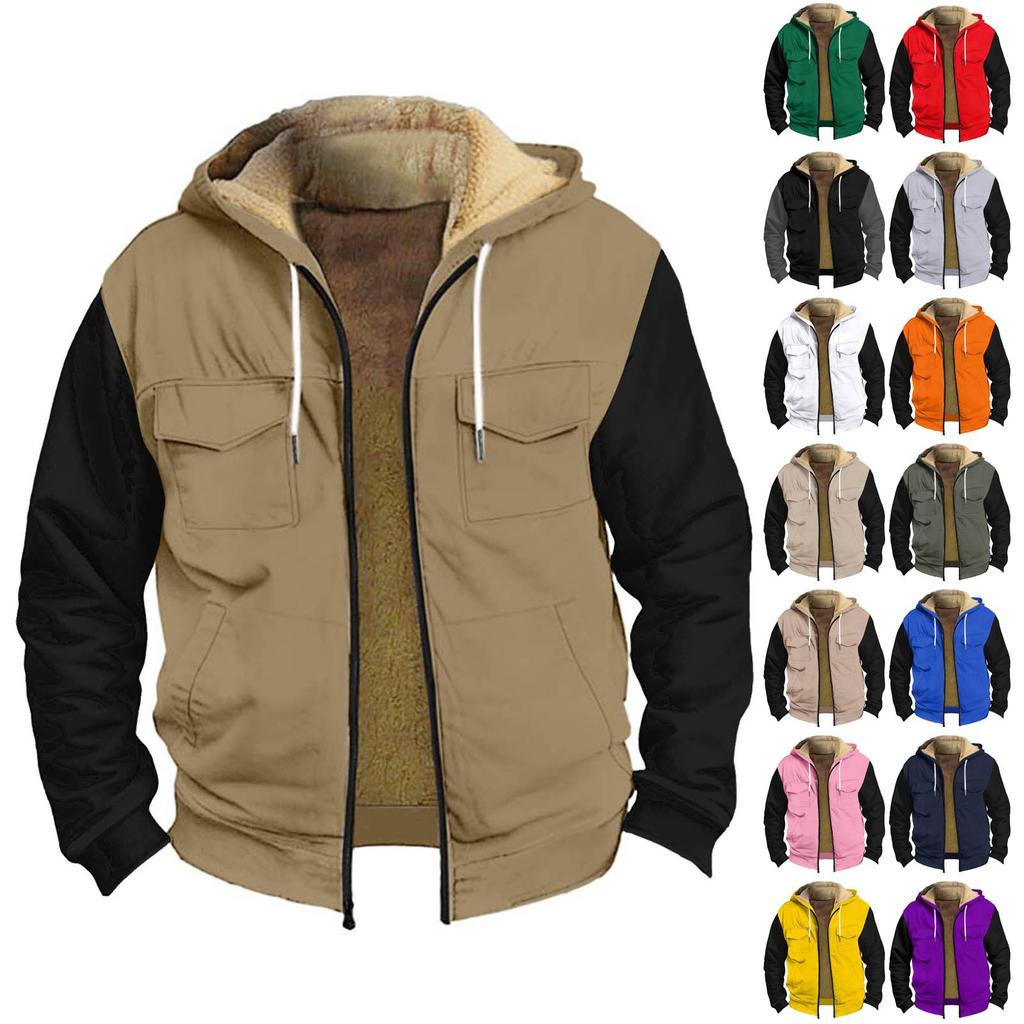 Men's Thickened Button Double Pocket Jacket With Pocket Insert Cotton Jacket