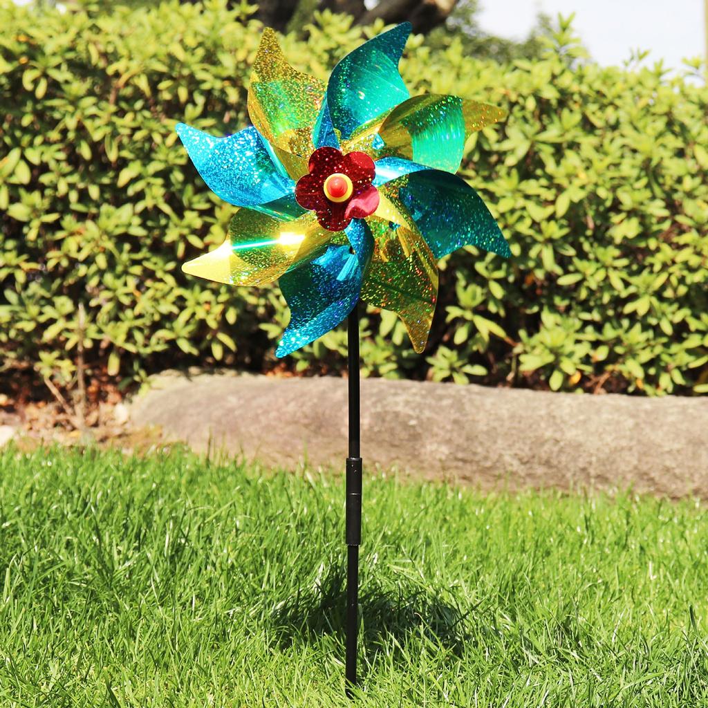 24CM Octagonal Children's Windmill Stall Bird Color Plastic Decoration Stall Toy DIY