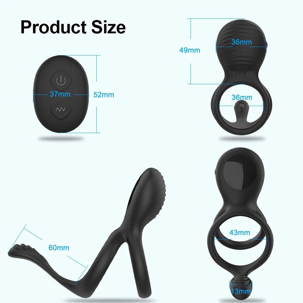 Cockring Vibrator for Men and Woman Wireless Remote Control Penis Rings Delay Ejaculation Sex Toys for Male Chastity Cock Rings