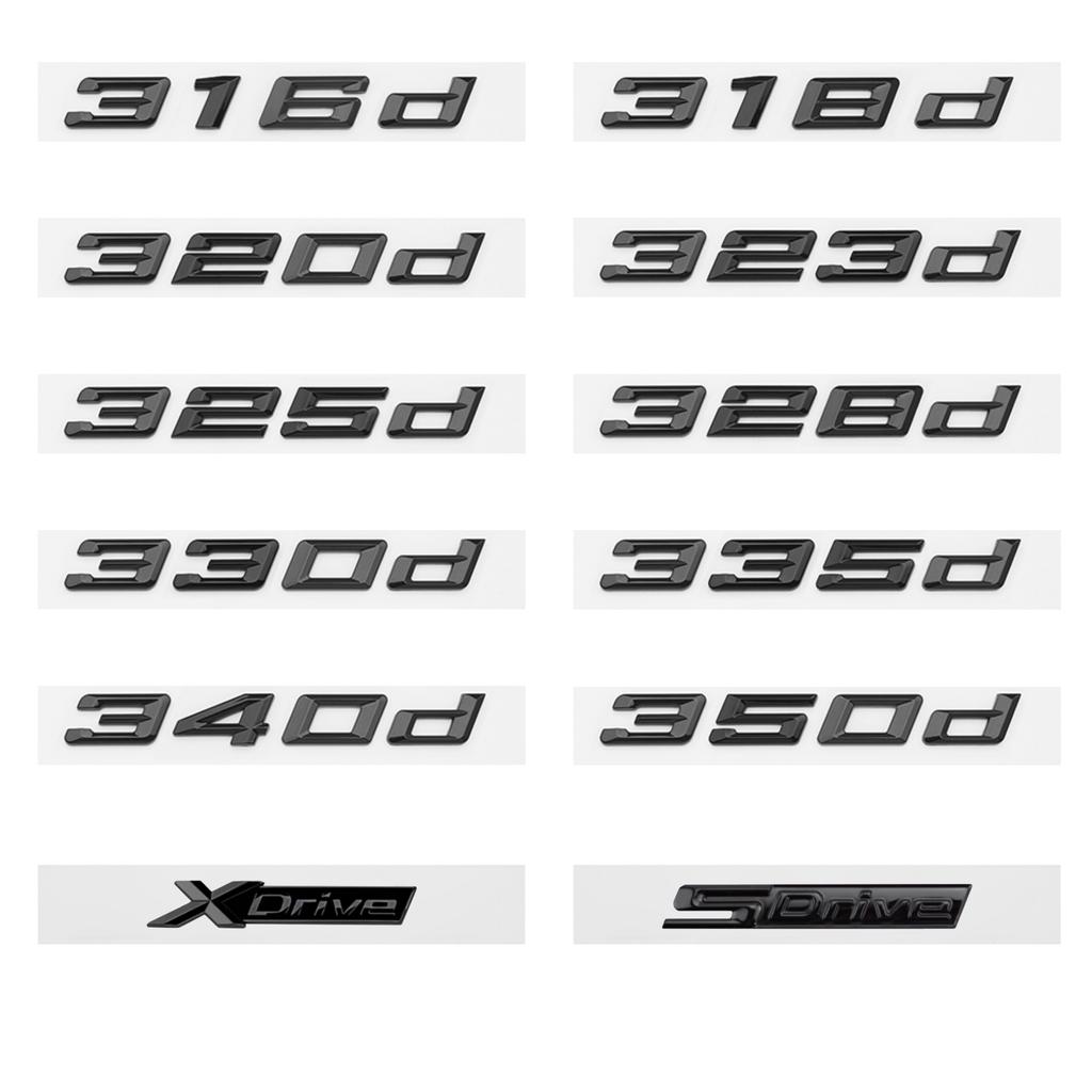 Glossy Black 320i 320d 320e 325d 328d 330i 330d 330e 335d 340d Emblem Sticker for BMW Serie 3 E90 E91 E92 F30 F31 F34 G20 G21 CF3