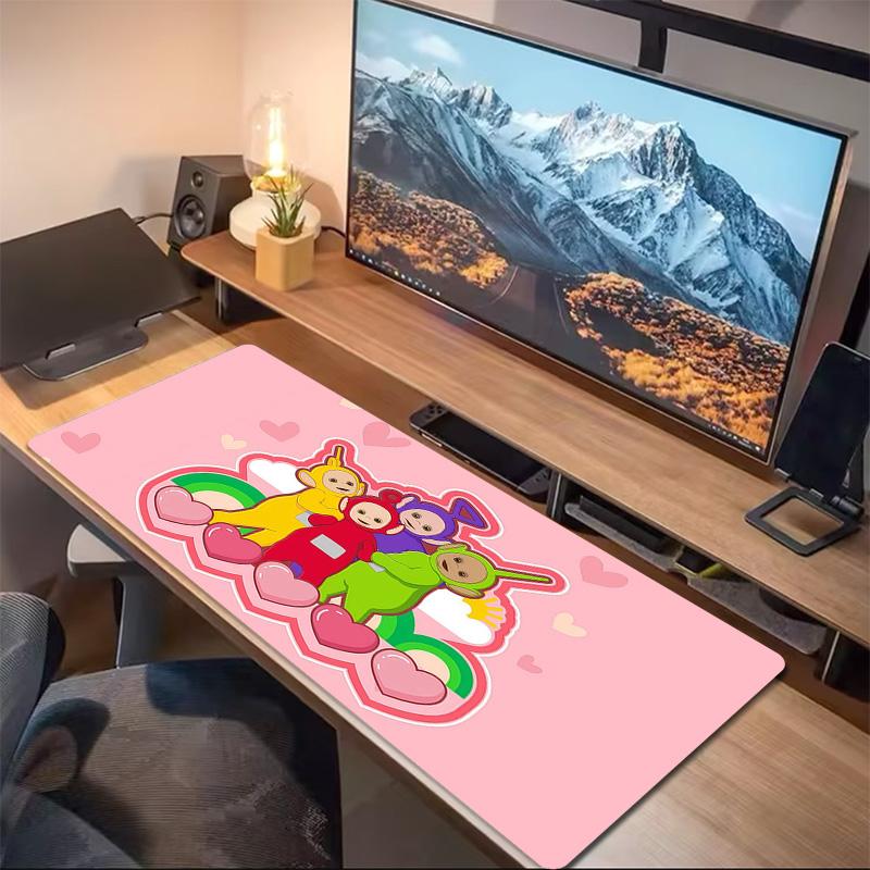 Teletubbies Print Cushion Non-slip Laptop Tablet Big Mousepad XXL Mat Mini PC Playmat With Lock edge