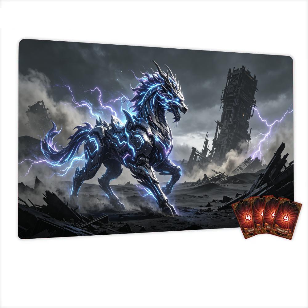 Mechanical Armor Lightning Thunder Horse XXL Play Mat Large Gaming Mouse Pad Desk Mat PC Office Home Decor Mousepad Mouse Mat