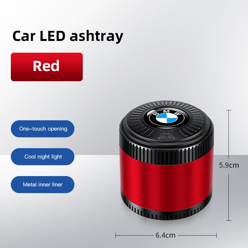 Car Stickers Car LED Ashtray Atmosphere Light Ashtray For BMW G30 G20 G05 X4 X5 X6 E39 Car Flame Retardant Cigarette Holder Cup JG4